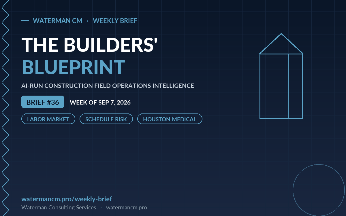 Soft Market, Hard Bench: Why Record-Low 3.1% Construction Unemployment Is the Schedule Risk in a Houston Medical Buildout